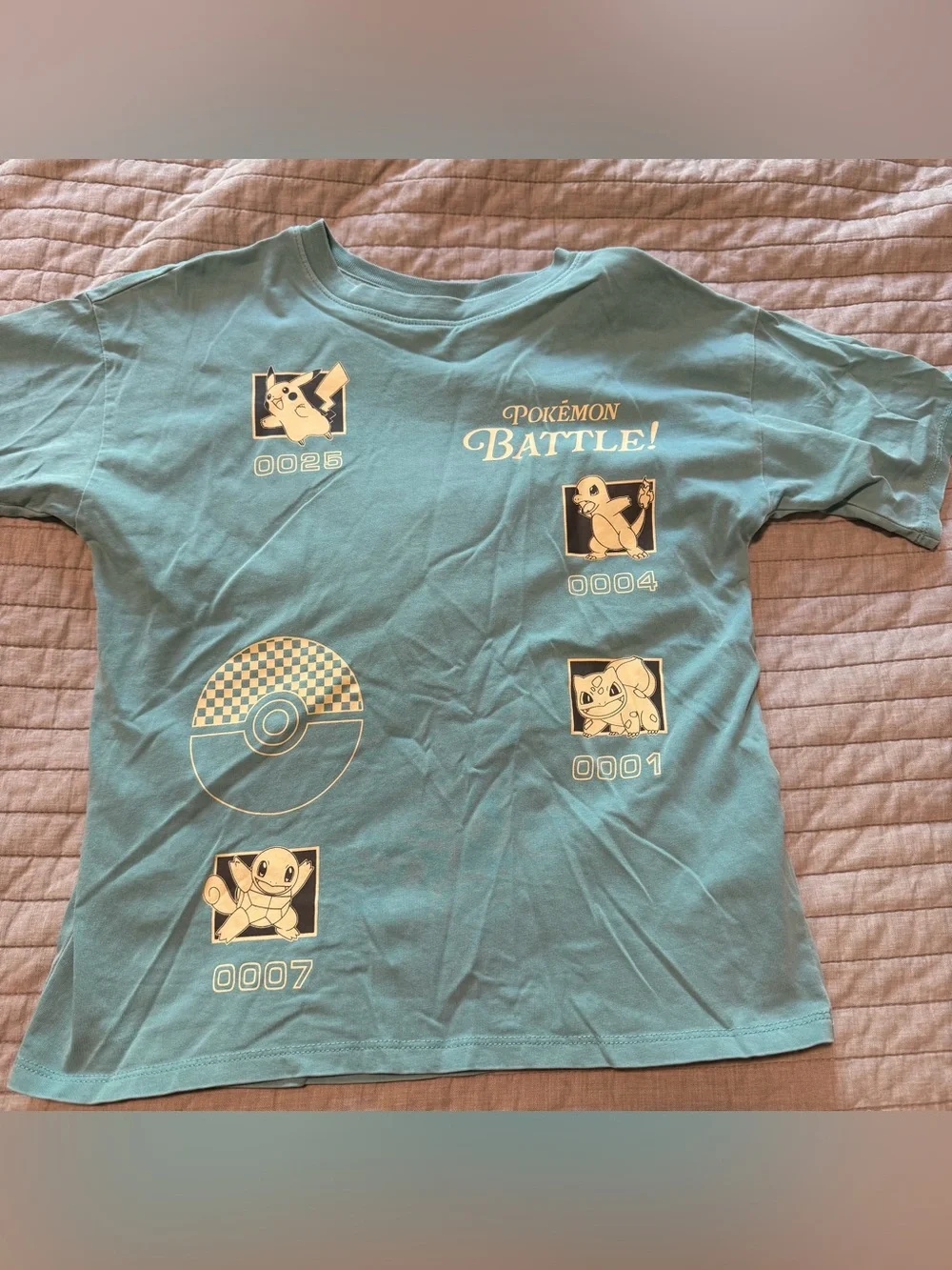 NWOT GAP Teal Blue Pokémon Battle! Graphic Short Sleeve Tee